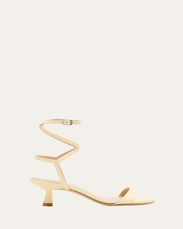 Nudist Leather Ankle-Wrap Sandals
